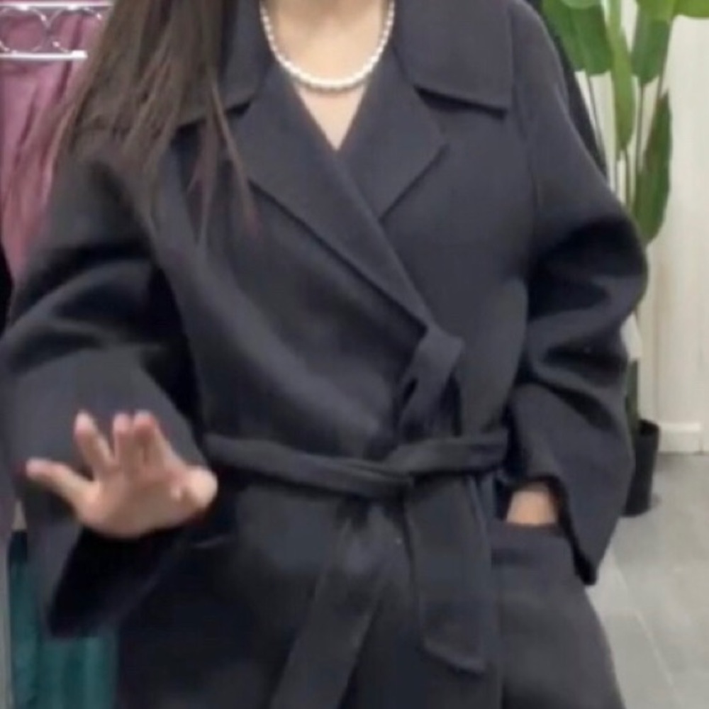 Blackish Grey  100% Wool Coat inside & out